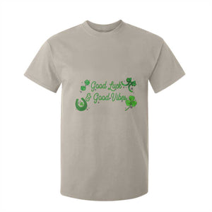 St. Patrick's Day T Shirt For Kid Good Luck And Good Vibes Shamrock Coquette Bow TS09 Sand Print Your Wear