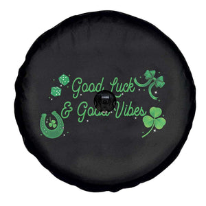 St. Patrick's Day Spare Tire Cover Good Luck And Good Vibes Shamrock Coquette Bow TS09 Print Your Wear