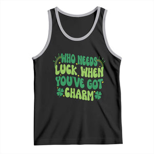 Funny St. Patrick's Day Tank Top Who Needs Luck When You're Got Charm TS09 Black Athletic Heather Print Your Wear