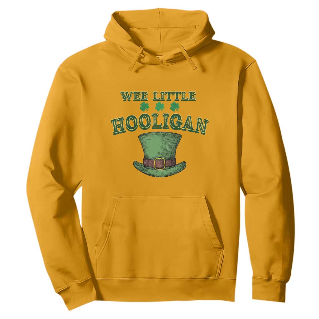 Funny St. Patrick's Day Hoodie Wee Little Hooligan Shamrock Leprechaun Hat TS09 Gold Print Your Wear