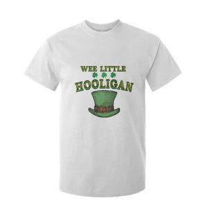 Funny St. Patrick's Day T Shirt For Kid Wee Little Hooligan Shamrock Leprechaun Hat TS09 White Print Your Wear