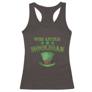 Funny St. Patrick's Day Racerback Tank Top Wee Little Hooligan Shamrock Leprechaun Hat TS09 Dark Chocolate Print Your Wear