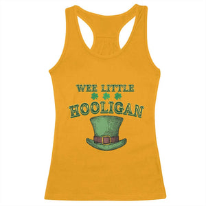 Funny St. Patrick's Day Racerback Tank Top Wee Little Hooligan Shamrock Leprechaun Hat TS09 Gold Print Your Wear