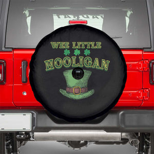 Funny St. Patrick's Day Spare Tire Cover Wee Little Hooligan Shamrock Leprechaun Hat TS09 Black Print Your Wear