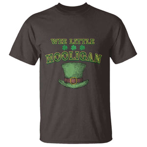 Funny St. Patrick's Day T Shirt Wee Little Hooligan Shamrock Leprechaun Hat TS09 Dark Chocolate Print Your Wear