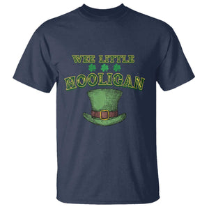 Funny St. Patrick's Day T Shirt Wee Little Hooligan Shamrock Leprechaun Hat TS09 Navy Print Your Wear