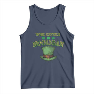 Funny St. Patrick's Day Tank Top Wee Little Hooligan Shamrock Leprechaun Hat TS09 Navy Print Your Wear