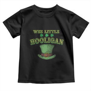 Funny St. Patrick's Day Toddler T Shirt Wee Little Hooligan Shamrock Leprechaun Hat TS09 Black Print Your Wear