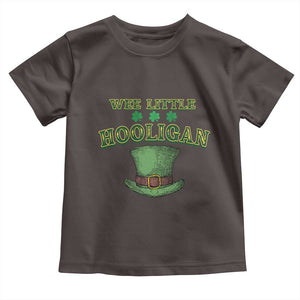 Funny St. Patrick's Day Toddler T Shirt Wee Little Hooligan Shamrock Leprechaun Hat TS09 Dark Chocolate Print Your Wear