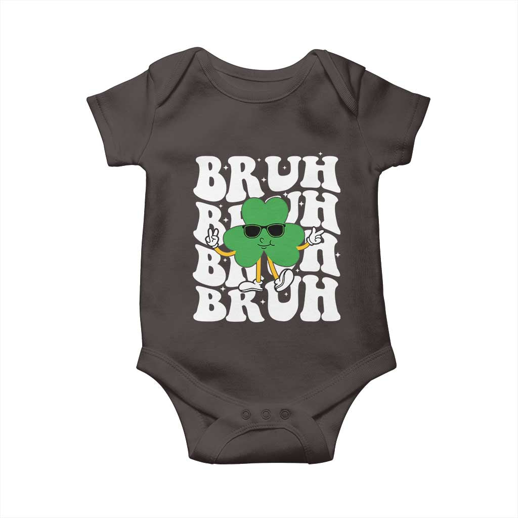 Funny St. Patrick's Day Bruh Baby Onesie TS09 Dark Chocolate Print Your Wear