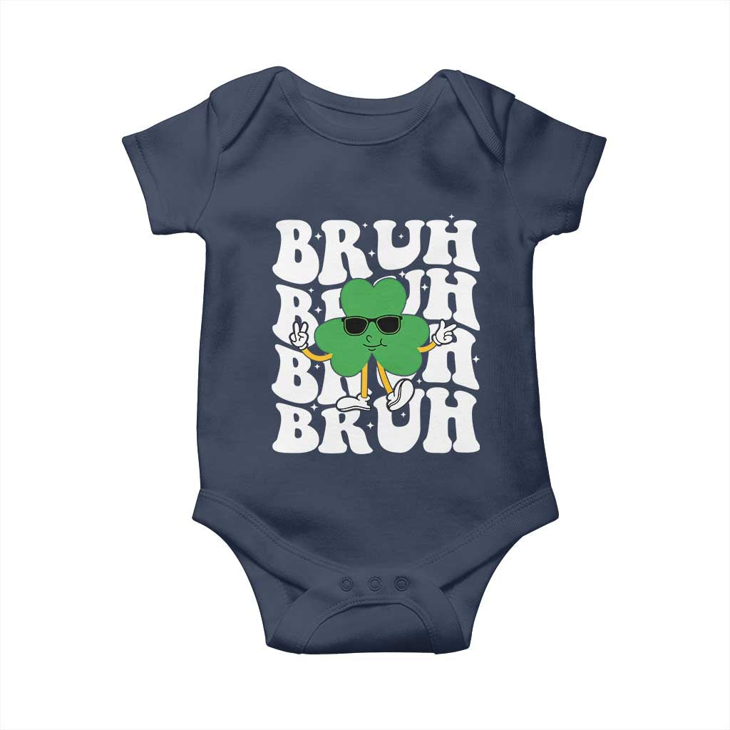 Funny St. Patrick's Day Bruh Baby Onesie TS09 Navy Print Your Wear