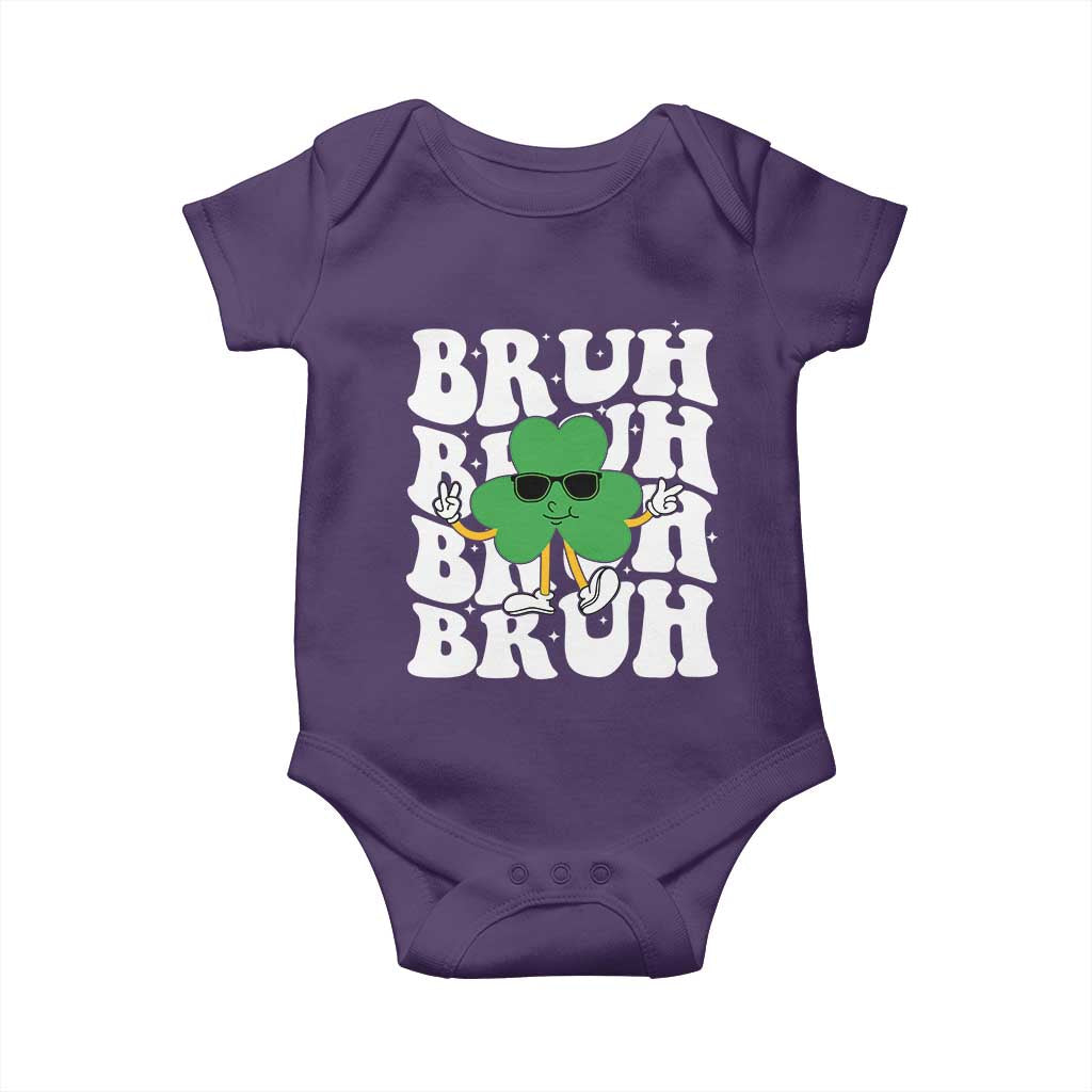 Funny St. Patrick's Day Bruh Baby Onesie TS09 Purple Print Your Wear
