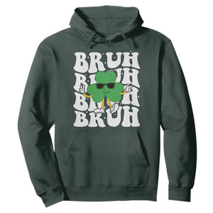 Funny St. Patrick's Day Bruh Hoodie TS09 Dark Forest Green Print Your Wear