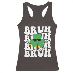 Funny St. Patrick's Day Bruh Racerback Tank Top TS09 Dark Chocolate Print Your Wear