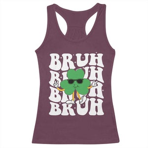 Funny St. Patrick's Day Bruh Racerback Tank Top TS09 Maroon Print Your Wear