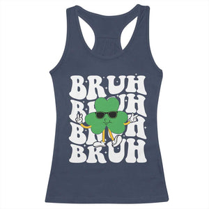 Funny St. Patrick's Day Bruh Racerback Tank Top TS09 Navy Print Your Wear