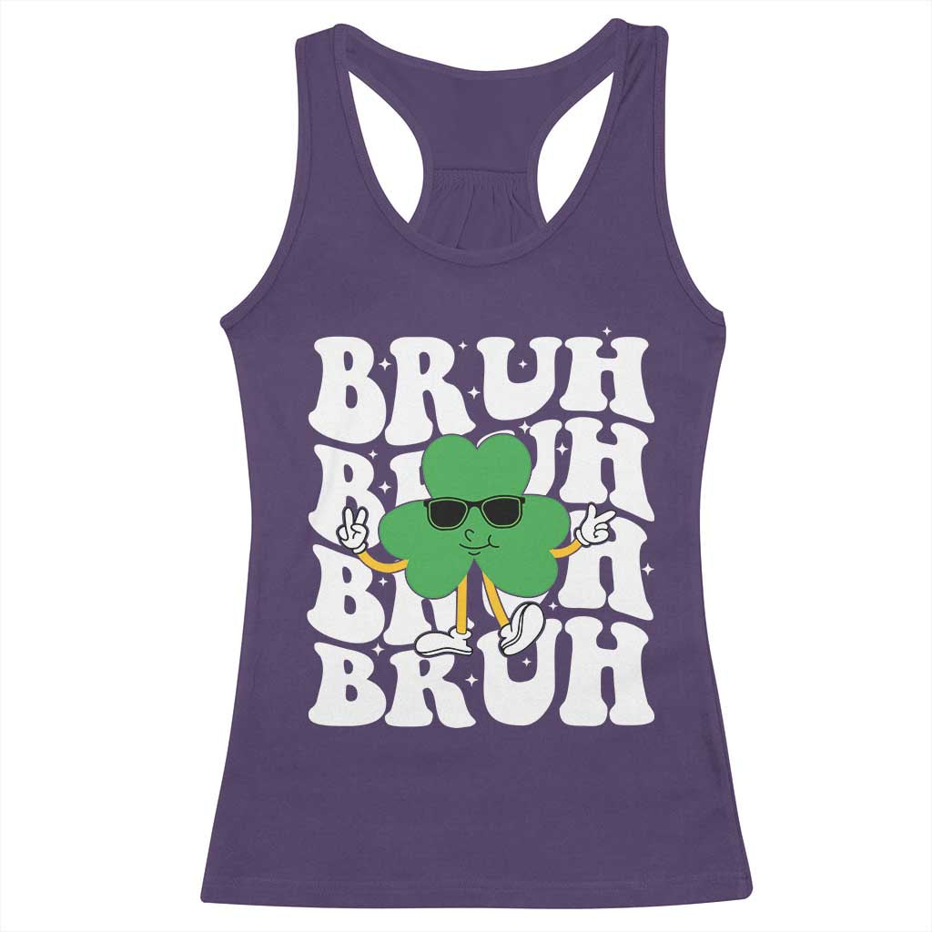 Funny St. Patrick's Day Bruh Racerback Tank Top TS09 Purple Print Your Wear