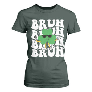 Funny St. Patrick's Day Bruh T Shirt For Women TS09 Dark Forest Green Print Your Wear