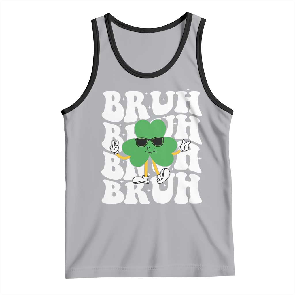 Funny St. Patrick's Day Bruh Tank Top TS09 Athletic Heather Black Print Your Wear