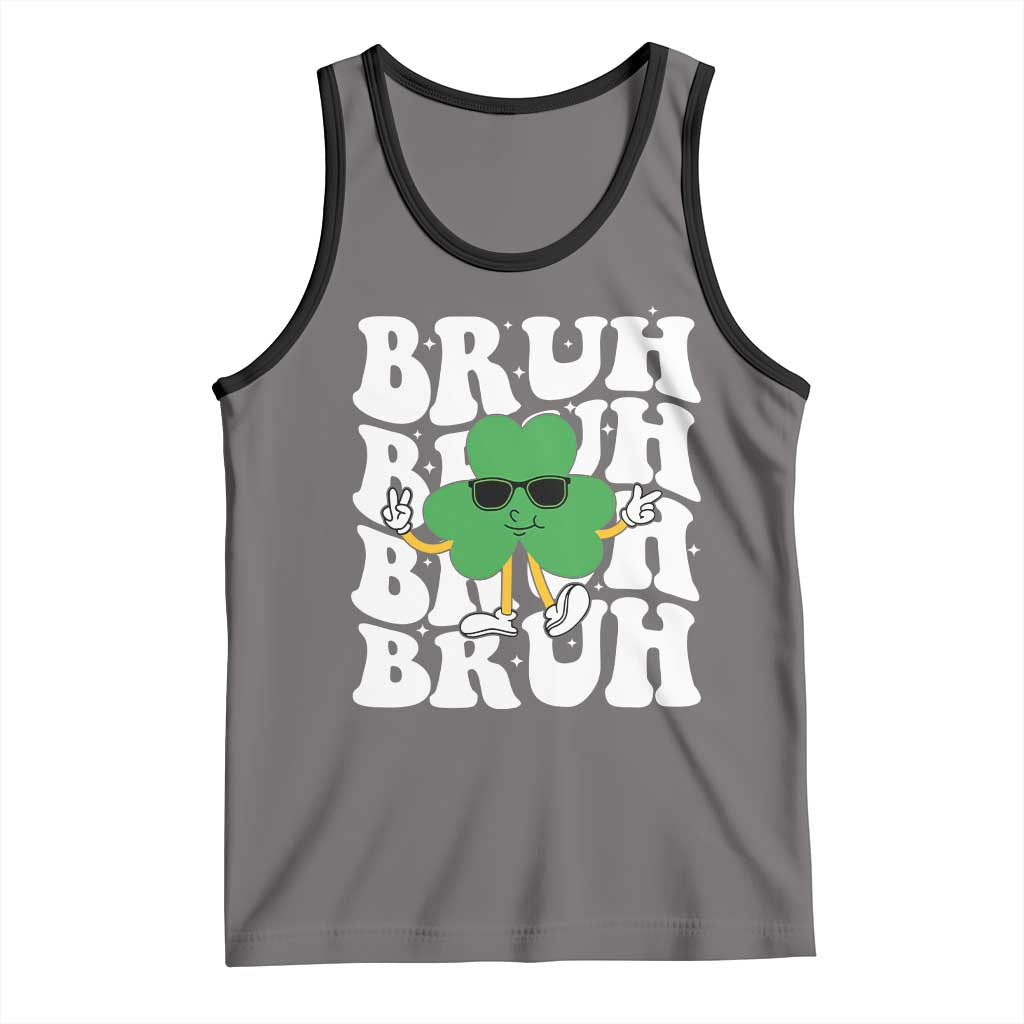 Funny St. Patrick's Day Bruh Tank Top TS09 Deep Heather Black Print Your Wear