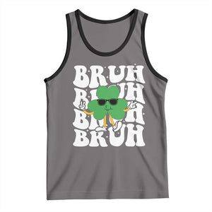Funny St. Patrick's Day Bruh Tank Top TS09 Deep Heather Black Print Your Wear