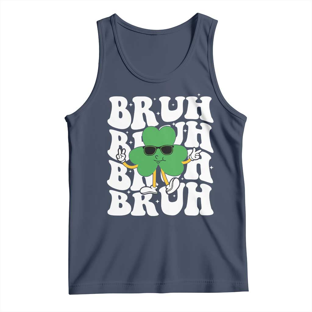 Funny St. Patrick's Day Bruh Tank Top TS09 Navy Print Your Wear
