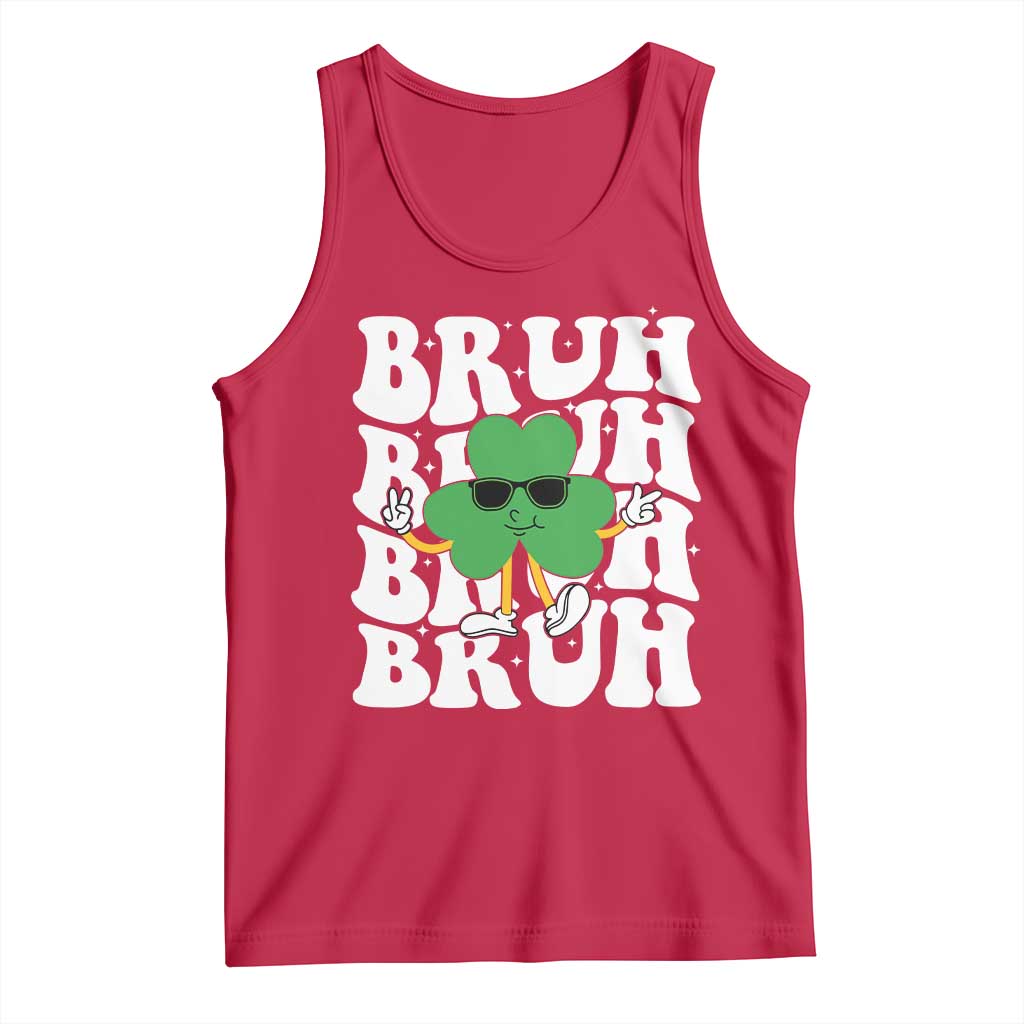 Funny St. Patrick's Day Bruh Tank Top TS09 Red Print Your Wear