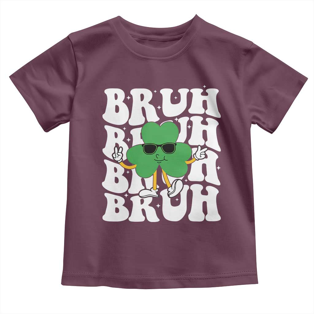 Funny St. Patrick's Day Bruh Toddler T Shirt TS09 Maroon Print Your Wear