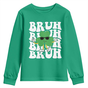 Funny St. Patrick's Day Bruh Youth Sweatshirt TS09 Irish Green Print Your Wear