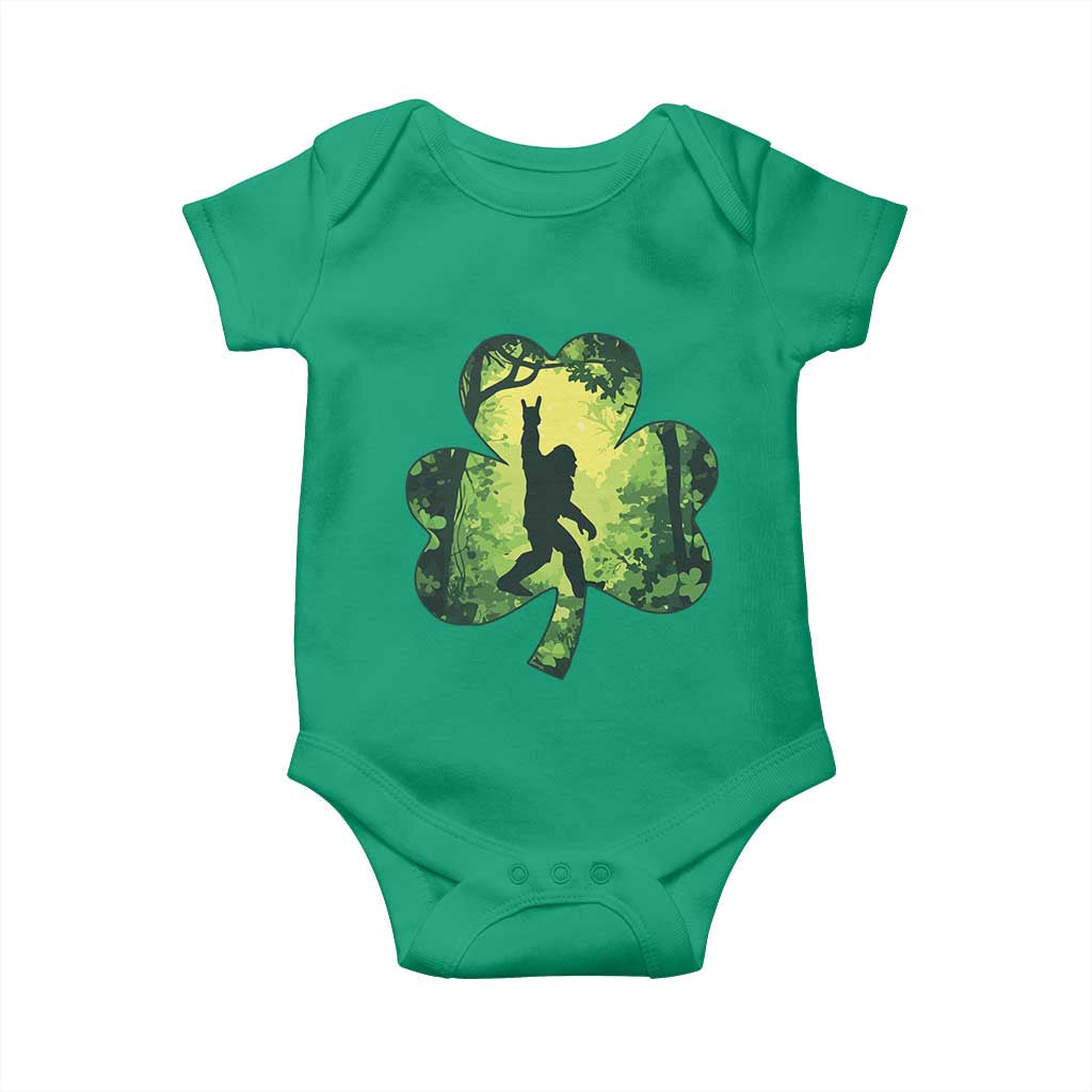 Funny St. Patrick's Day Bigfoot Baby Onesie Sasquatch Shamrock Irish TS09 Irish Green Print Your Wear