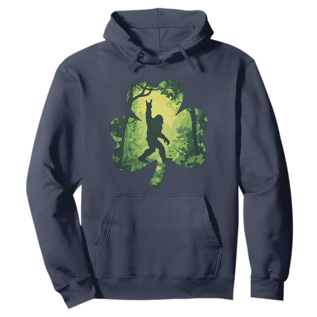 Funny St. Patrick's Day Bigfoot Hoodie Sasquatch Shamrock Irish TS09 Navy Print Your Wear