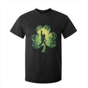 Funny St. Patrick's Day Bigfoot T Shirt For Kid Sasquatch Shamrock Irish TS09 Black Print Your Wear