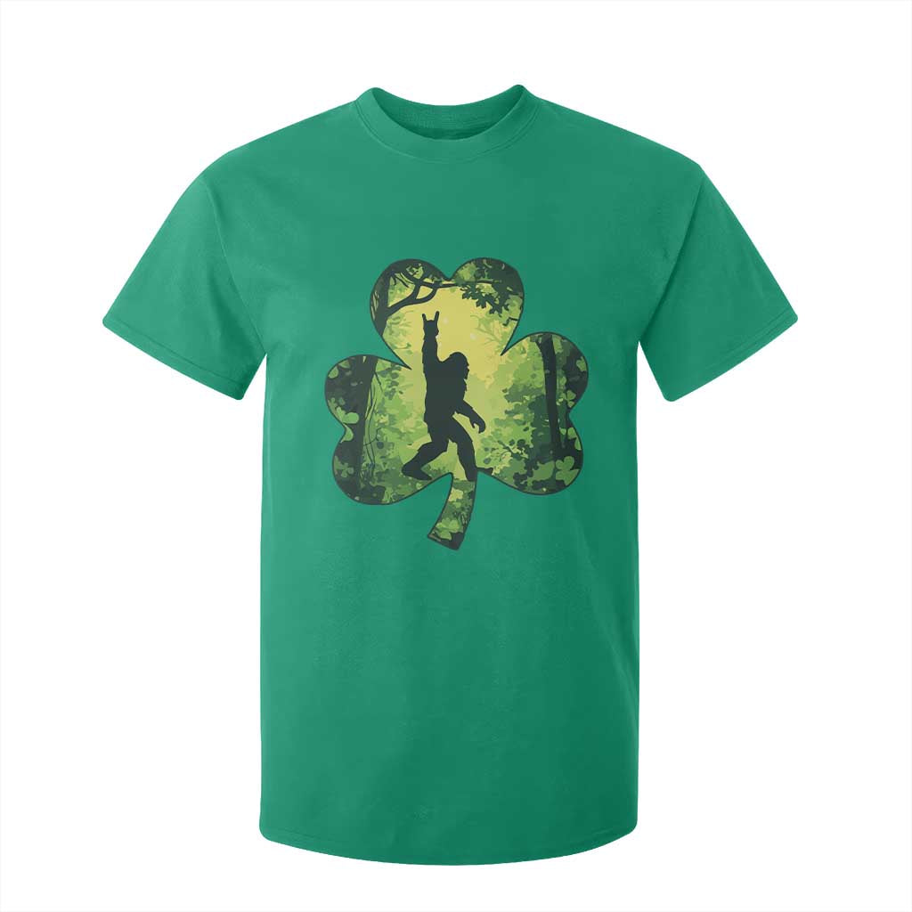 Funny St. Patrick's Day Bigfoot T Shirt For Kid Sasquatch Shamrock Irish TS09 Irish Green Print Your Wear