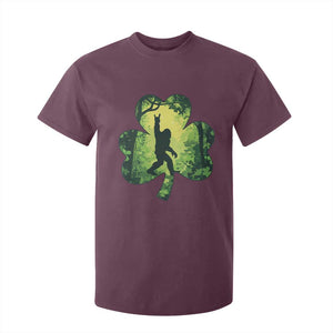 Funny St. Patrick's Day Bigfoot T Shirt For Kid Sasquatch Shamrock Irish TS09 Maroon Print Your Wear