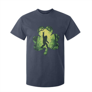 Funny St. Patrick's Day Bigfoot T Shirt For Kid Sasquatch Shamrock Irish TS09 Navy Print Your Wear