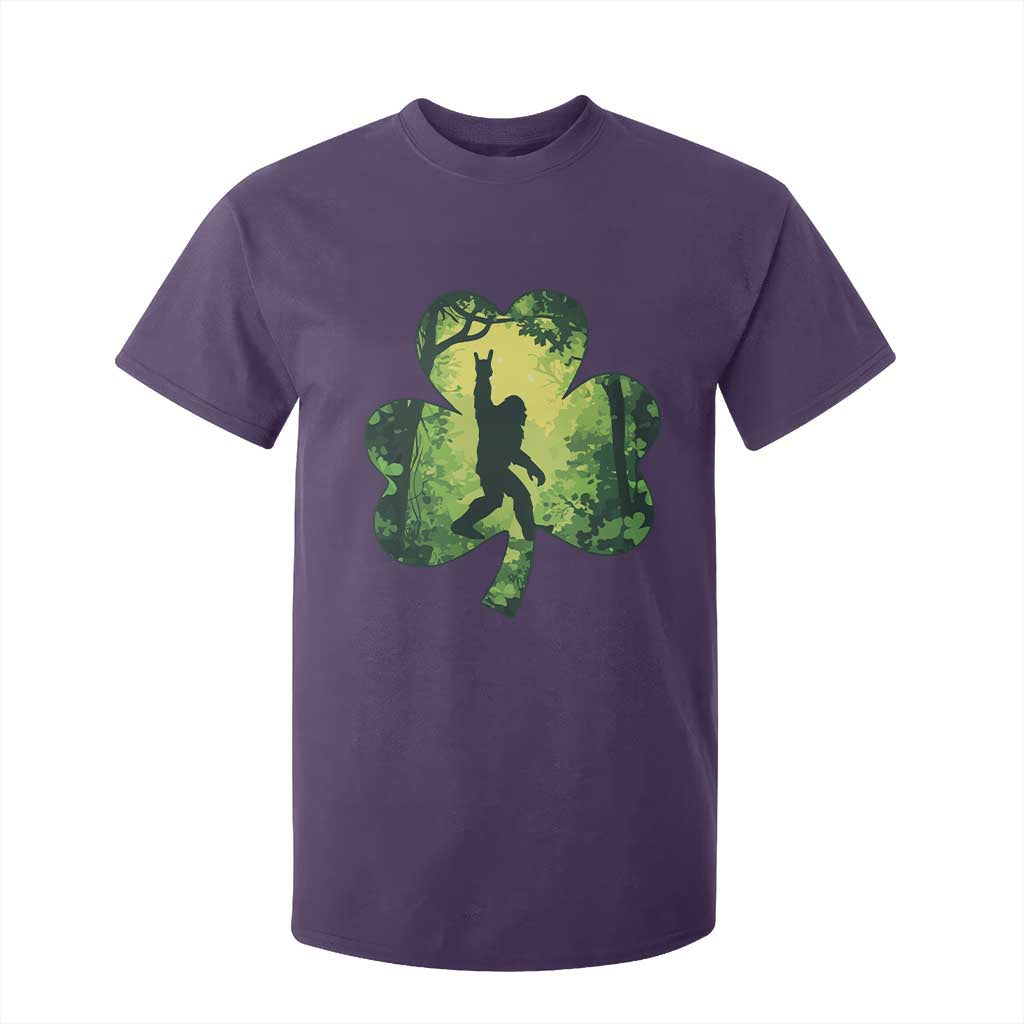 Funny St. Patrick's Day Bigfoot T Shirt For Kid Sasquatch Shamrock Irish TS09 Purple Print Your Wear