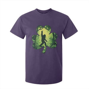 Funny St. Patrick's Day Bigfoot T Shirt For Kid Sasquatch Shamrock Irish TS09 Purple Print Your Wear