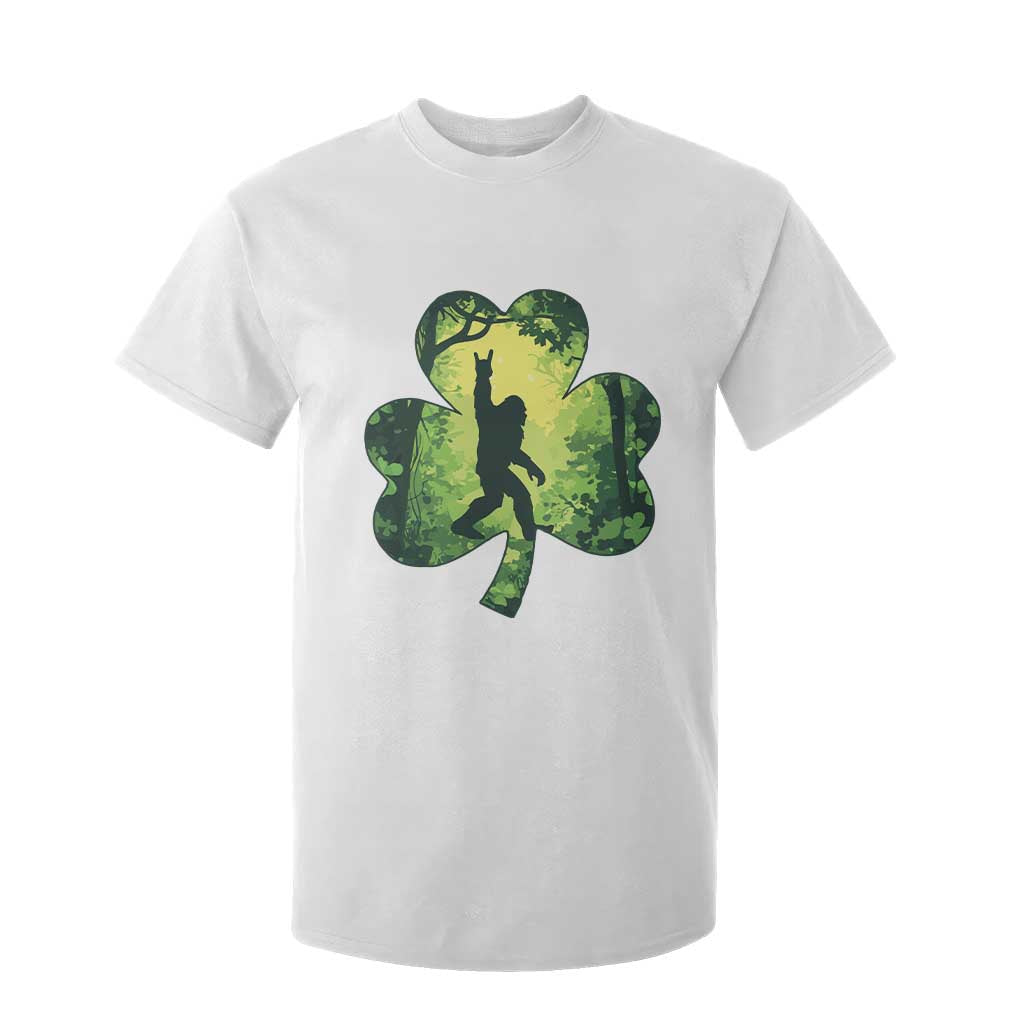 Funny St. Patrick's Day Bigfoot T Shirt For Kid Sasquatch Shamrock Irish TS09 White Print Your Wear