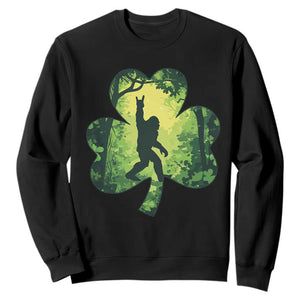 Funny St. Patrick's Day Bigfoot Sweatshirt Sasquatch Shamrock Irish TS09 Black Print Your Wear