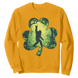 Funny St. Patrick's Day Bigfoot Sweatshirt Sasquatch Shamrock Irish TS09 Gold Print Your Wear