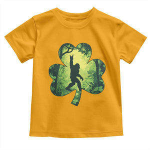 Funny St. Patrick's Day Bigfoot Toddler T Shirt Sasquatch Shamrock Irish TS09 Gold Print Your Wear