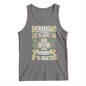 Funny St. Patrick's Day Tank Top Shenanigans Because Life Is More Fun When You Are Up To Something TS09 Deep Heather Print Your Wear
