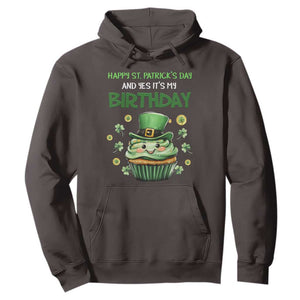 Funny St. Patrick's Day And Birthday Hoodie Shamrock Cupcake Leprechaun TS09 Dark Chocolate Print Your Wear