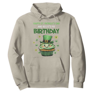 Funny St. Patrick's Day And Birthday Hoodie Shamrock Cupcake Leprechaun TS09 Sand Print Your Wear