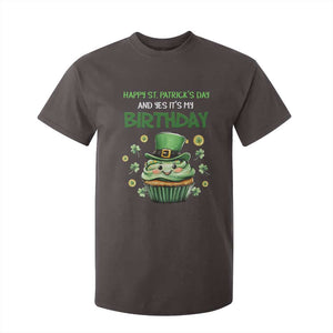 Funny St. Patrick's Day And Birthday T Shirt For Kid Shamrock Cupcake Leprechaun TS09 Dark Chocolate Print Your Wear