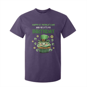 Funny St. Patrick's Day And Birthday T Shirt For Kid Shamrock Cupcake Leprechaun TS09 Purple Print Your Wear