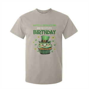 Funny St. Patrick's Day And Birthday T Shirt For Kid Shamrock Cupcake Leprechaun TS09 Sand Print Your Wear