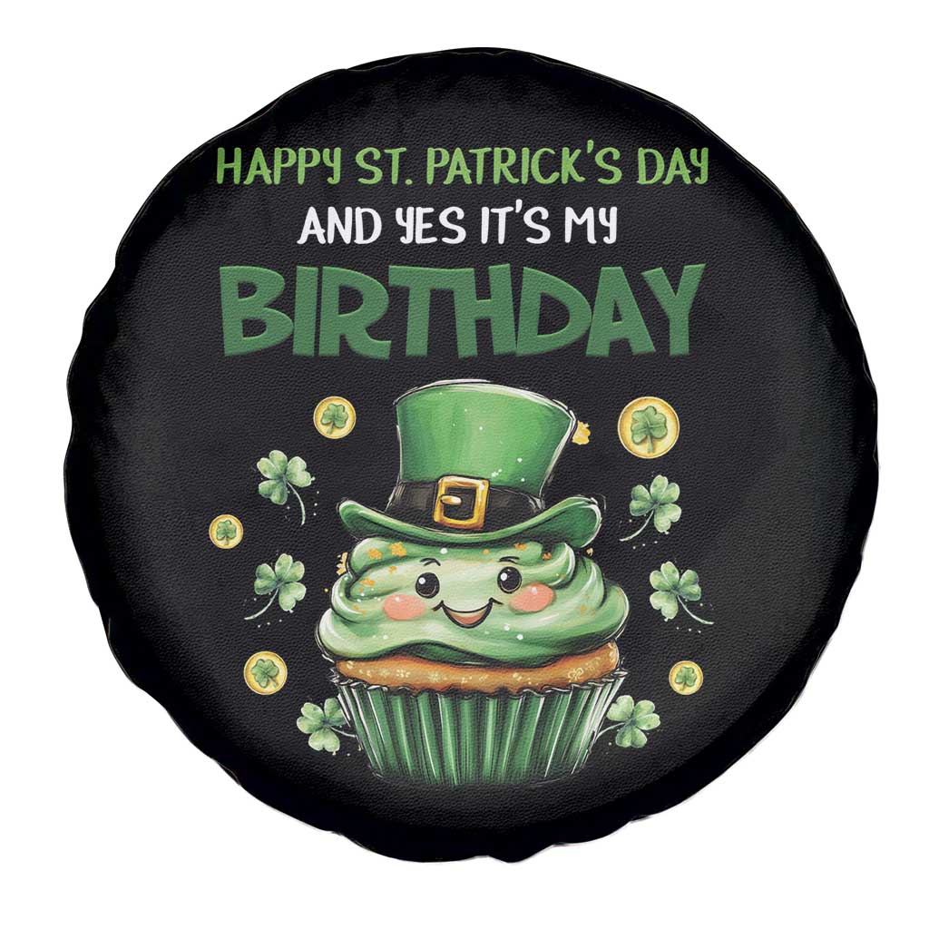 Funny St. Patrick's Day And Birthday Spare Tire Cover Shamrock Cupcake Leprechaun TS09 Print Your Wear
