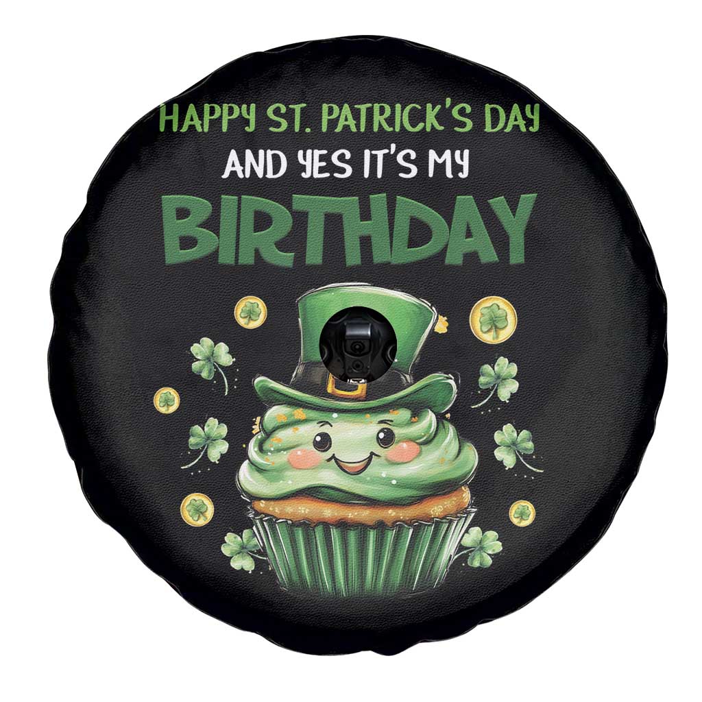 Funny St. Patrick's Day And Birthday Spare Tire Cover Shamrock Cupcake Leprechaun TS09 Print Your Wear