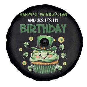 Funny St. Patrick's Day And Birthday Spare Tire Cover Shamrock Cupcake Leprechaun TS09 Print Your Wear